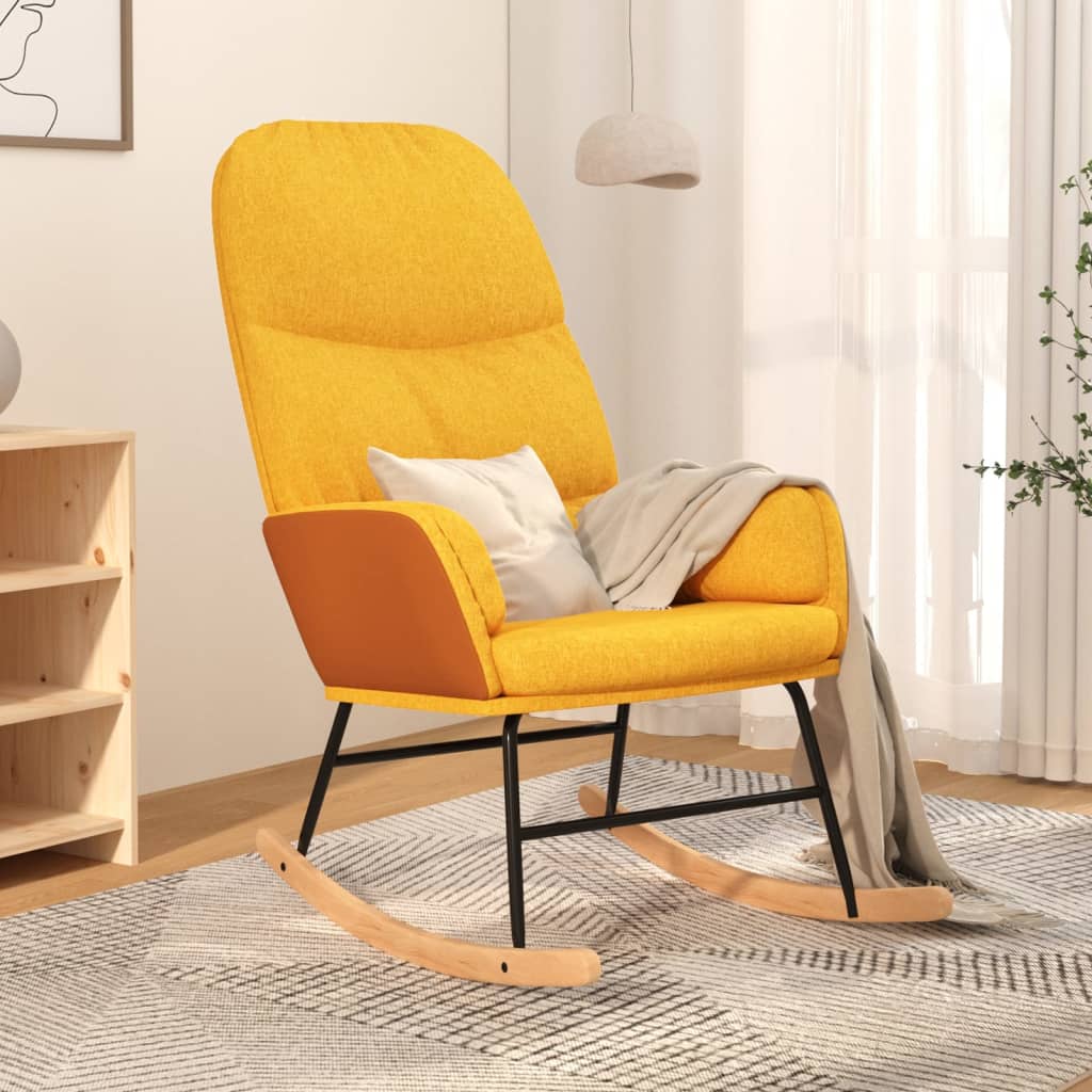 Schaukelsessel mit Hocker Dunkelgrau Stoff