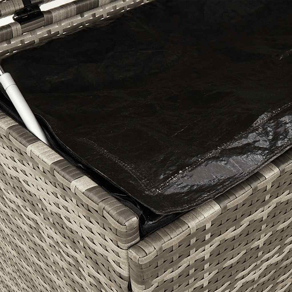 Gartentruhe mit Rollen Schwarz 110x55x73 cm Poly Rattan