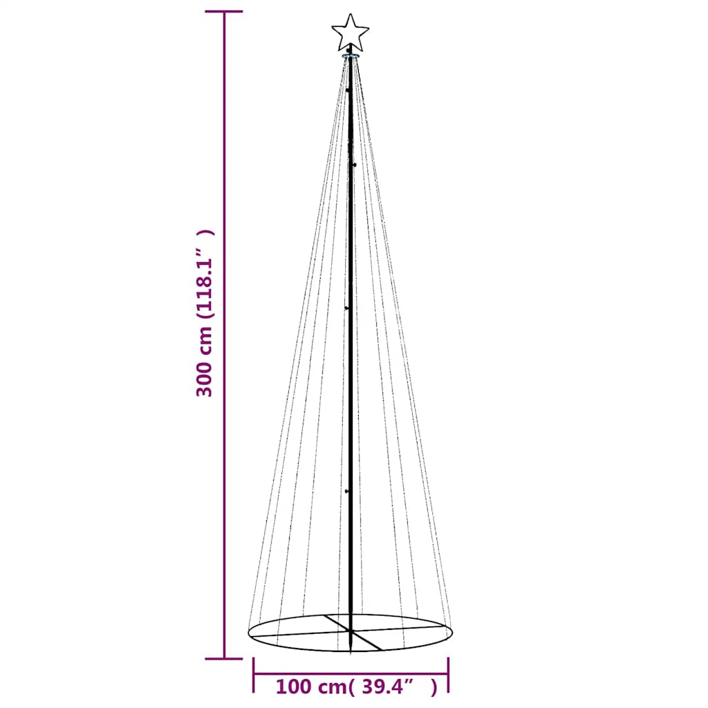 LED-Weihnachtsbaum Kegelform Warmweiß 108 LEDs 70x180 cm