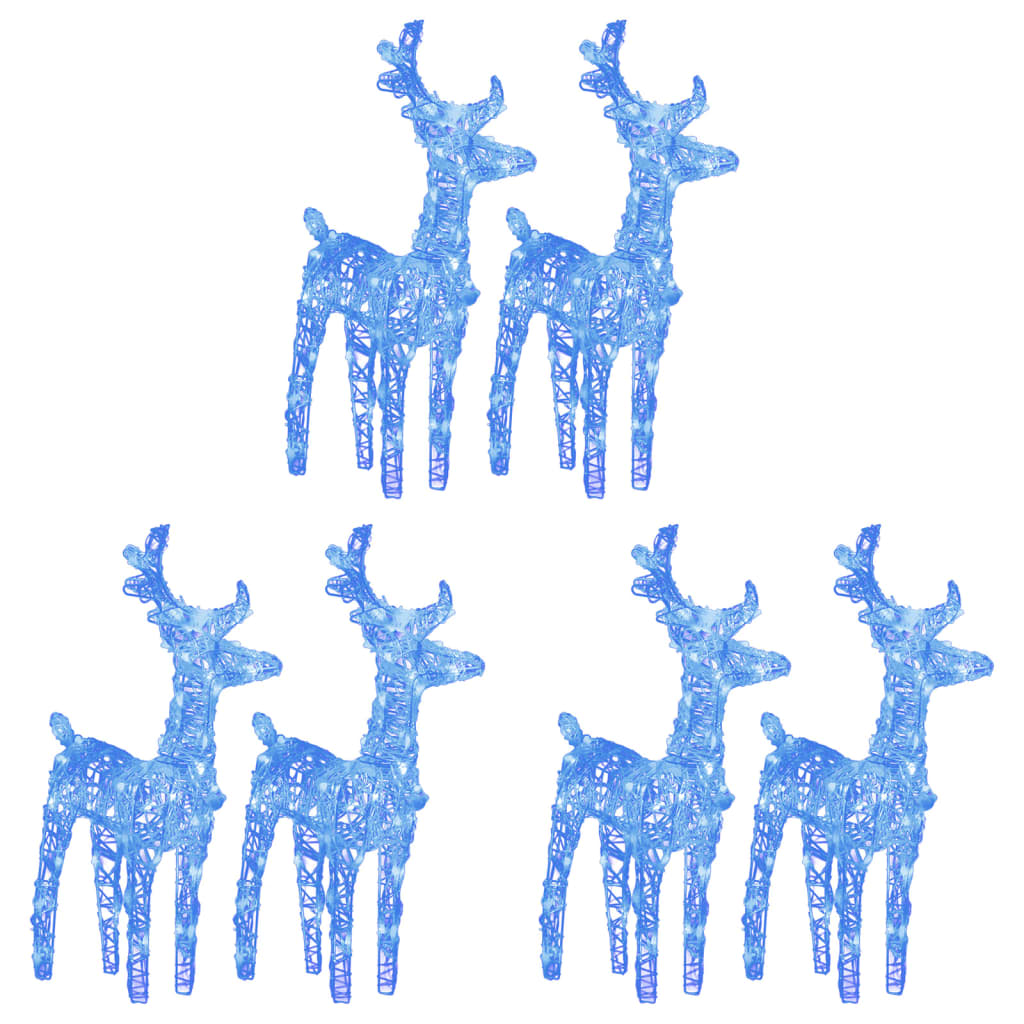 LED-Rentiere 4 Stk. Blau 160 LEDs Acryl