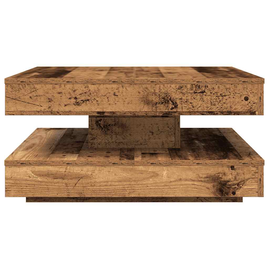 Couchtisch 360-Grad Drehbar Weiß 90x90x34,5 cm