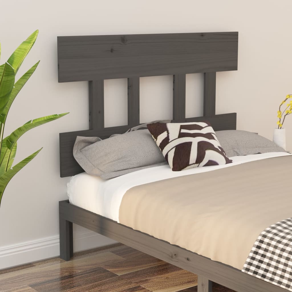 Bett-Kopfteil Schwarz 78,5x3x81 cm Massivholz Kiefer