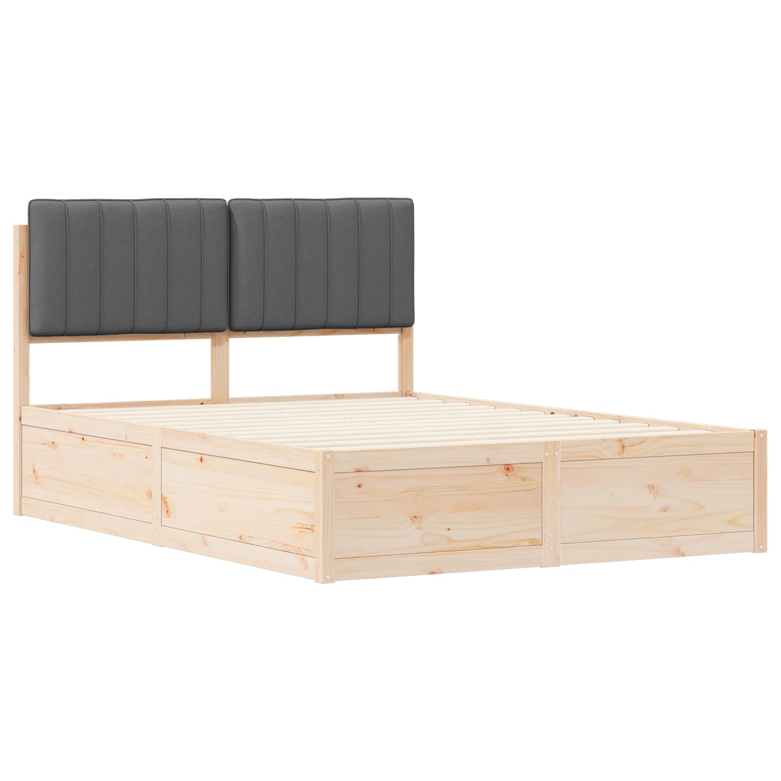 Bettgestell mit gepolstertem Kopfteil Hellgrau 200 x 200 cm