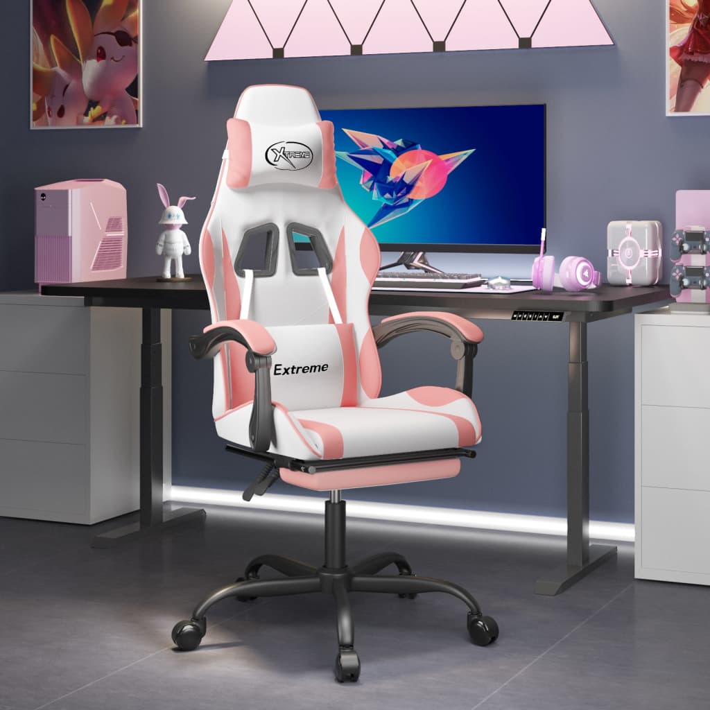 Gaming-Stuhl Drehbar Schwarz und Grün Kunstleder