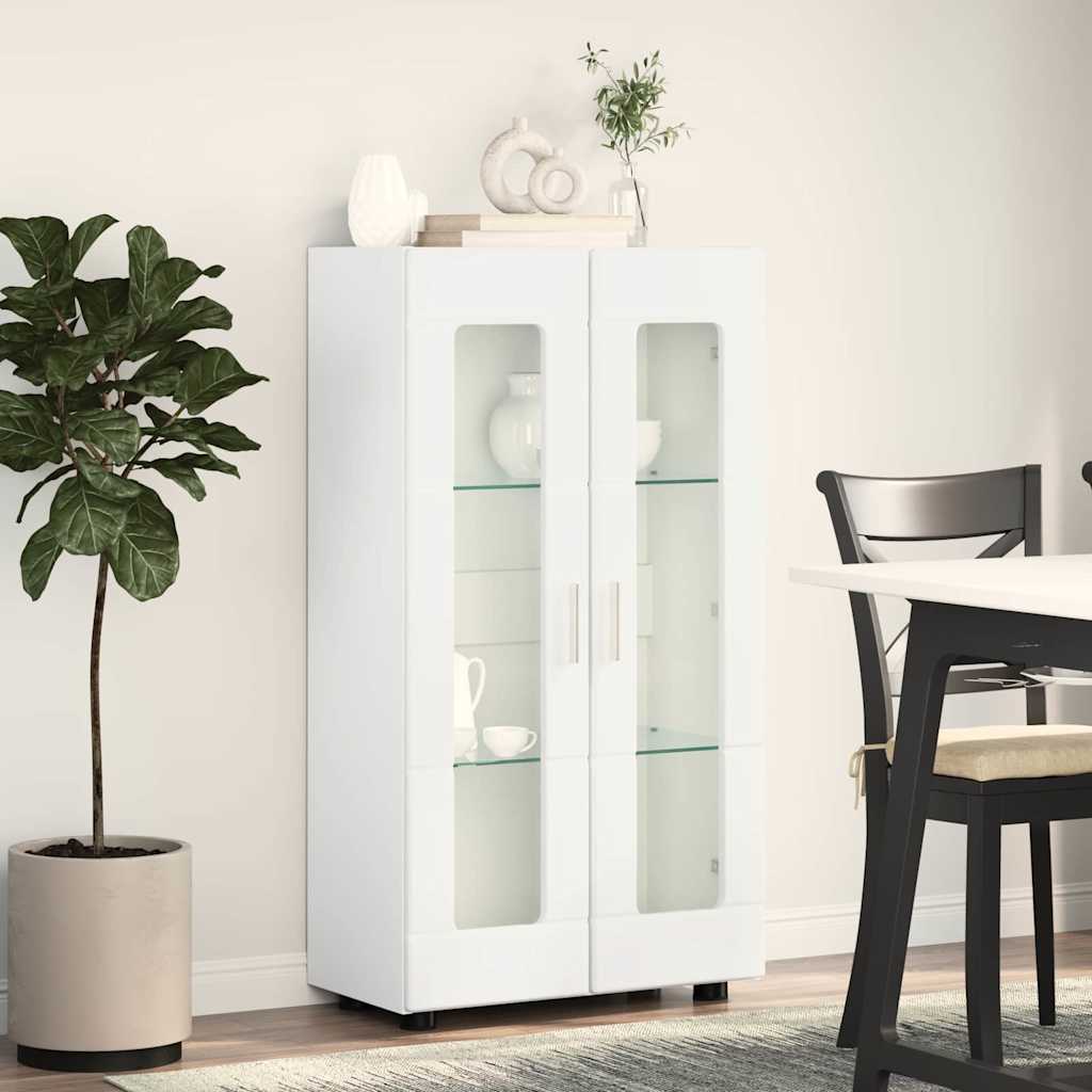Highboard mit Regal FLORIN Weiß 60 x 35 x 182 cm Holzwerkstoff