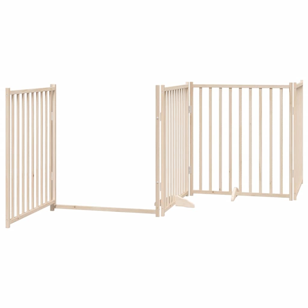 3-tlg. Hundetor Faltbar 150 cm Massivholz Tanne