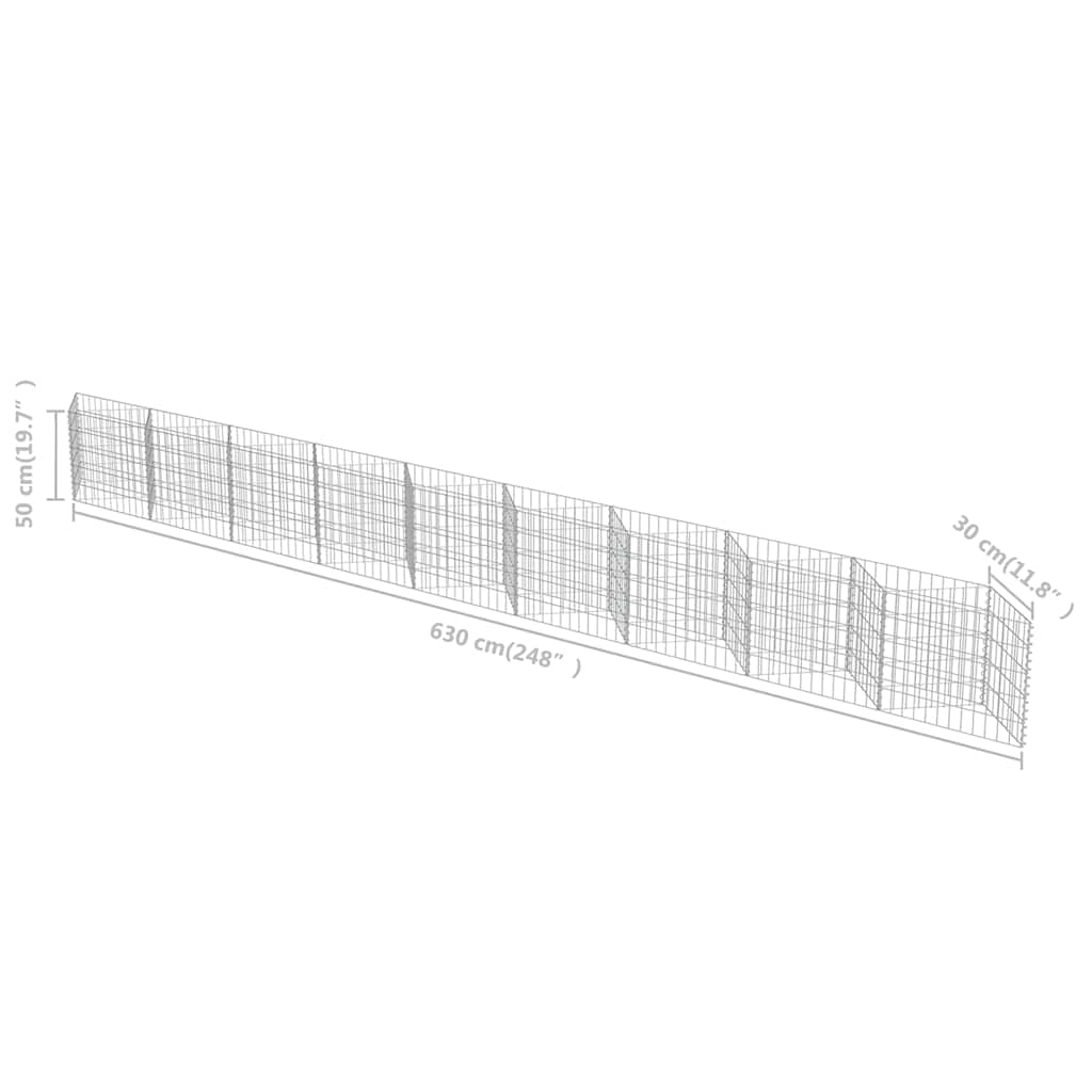 Gabionenwand Verzinkter Stahl 450×30×100 cm