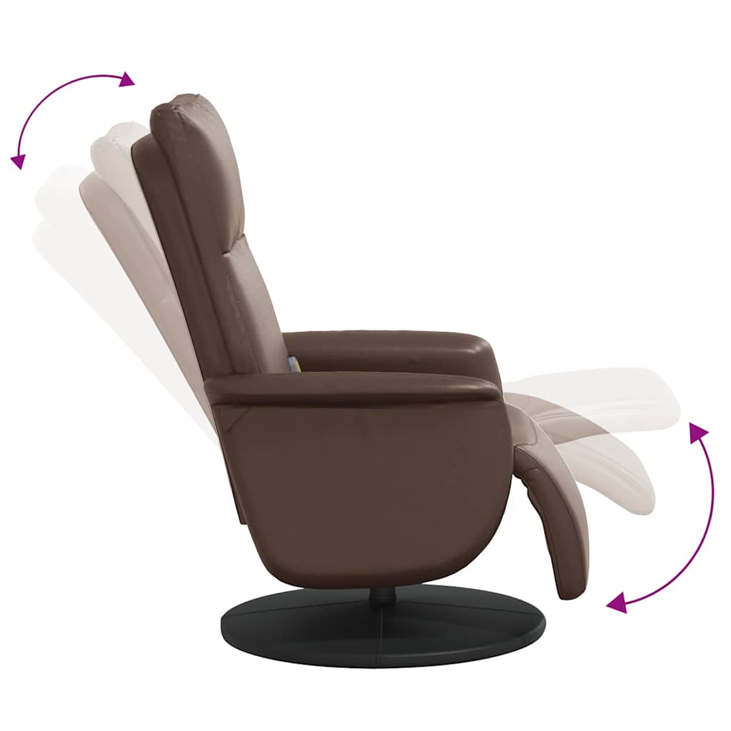 Massagesessel mit Fußteil Creme Kunstleder