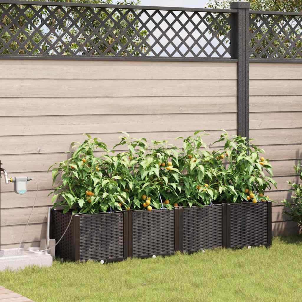 Garten-Pflanzgefäß 4 Stk. Braun 160 x 40 x 22 cm PP