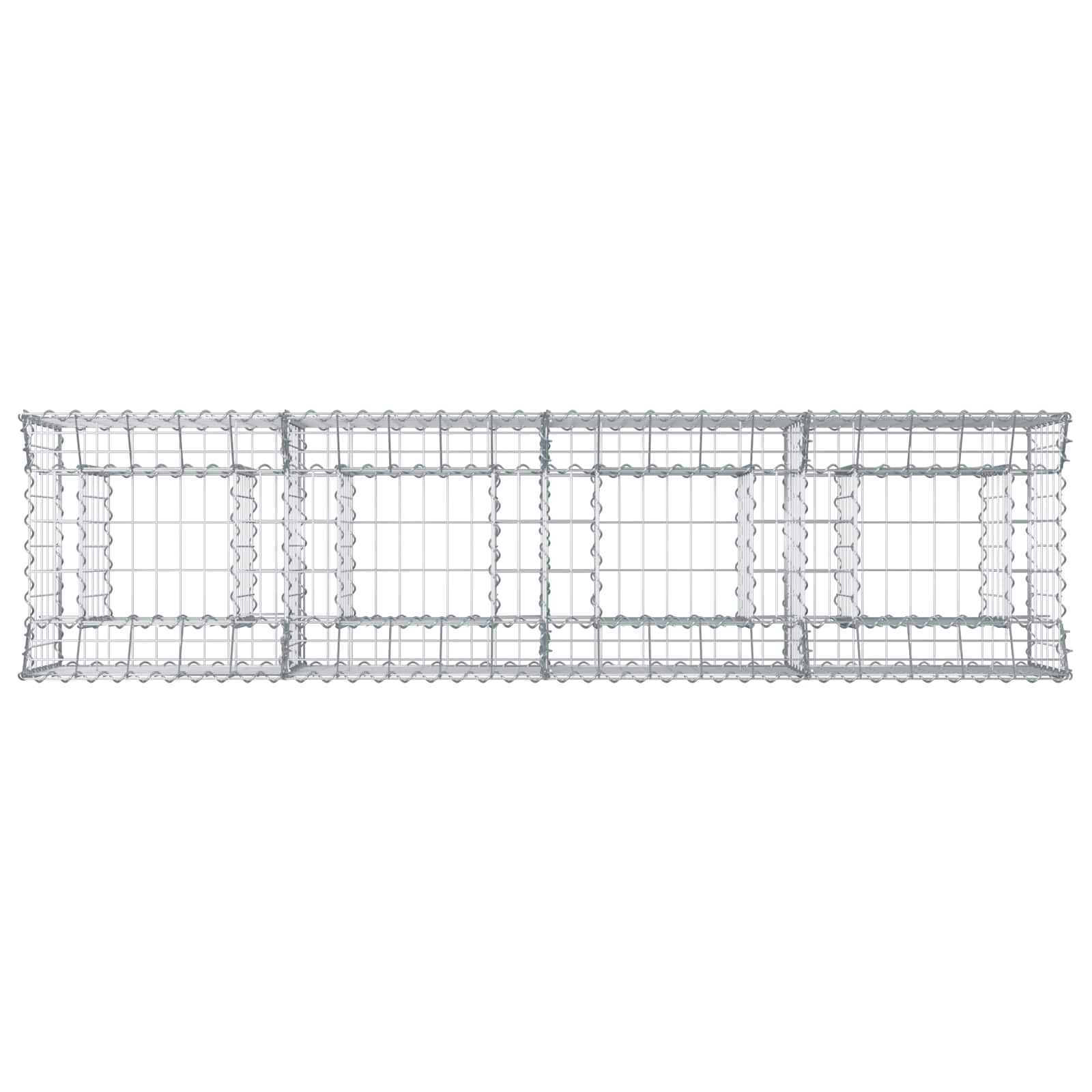 Gabionen-Hochbeet 2 pcs Silber