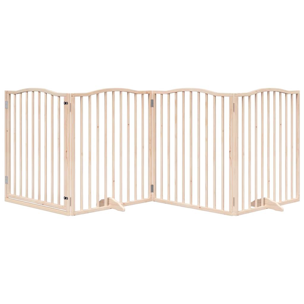 3-tlg. Hundetor Faltbar 150 cm Pappelholz