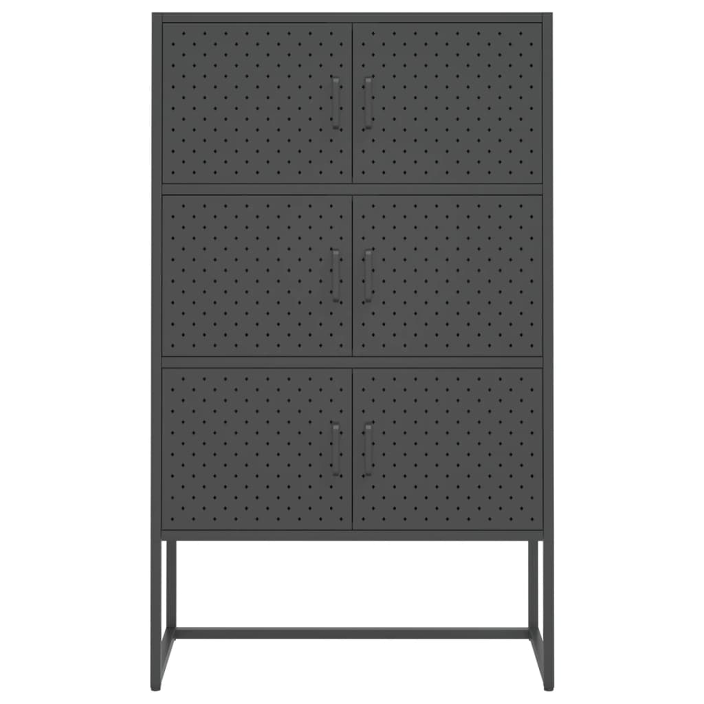 Highboard Schwarz 80x35x135 cm Stahl