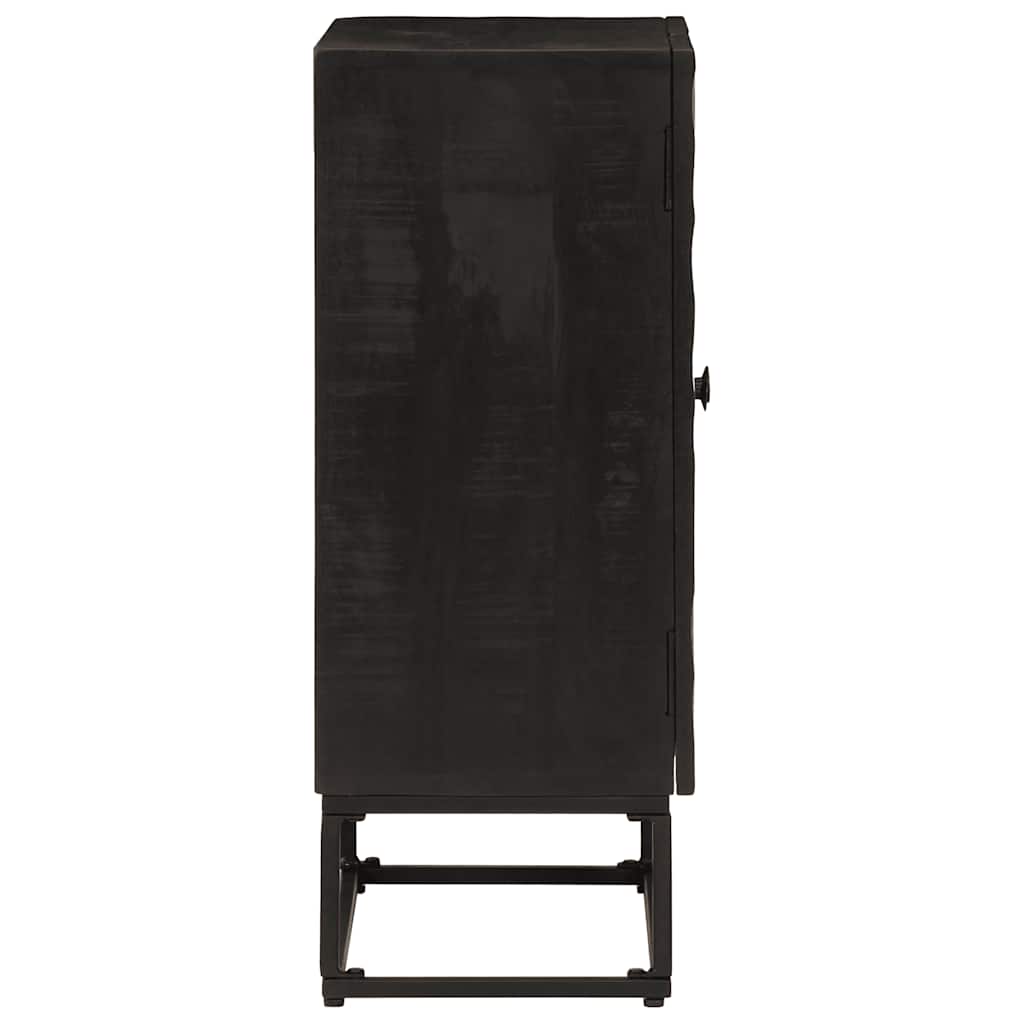 Nachttisch Schwarz 40x30x50 cm Massivholz Mango und Eisen