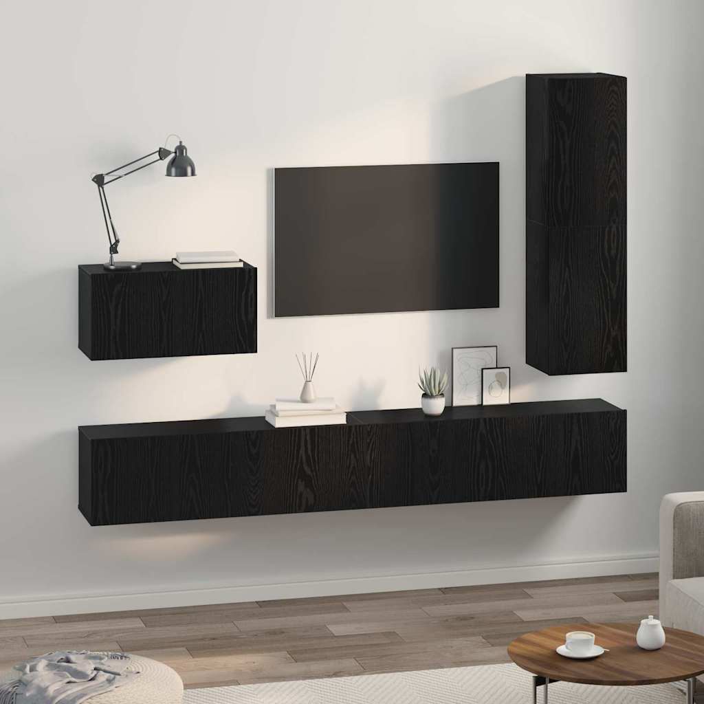 4-tlg. TV-Schrank-Set Weiß Holzwerkstoff