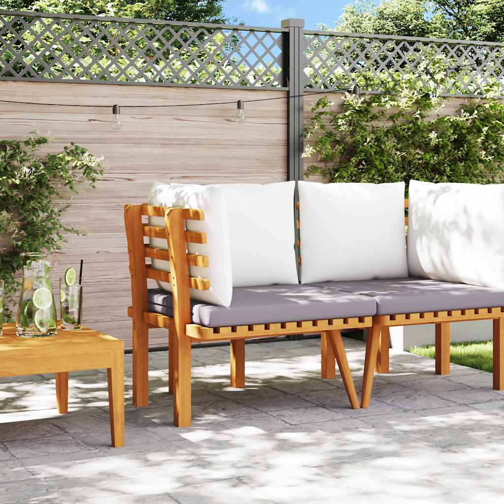 2-Sitzer-Gartensofa mit Kissen Massivholz Akazie