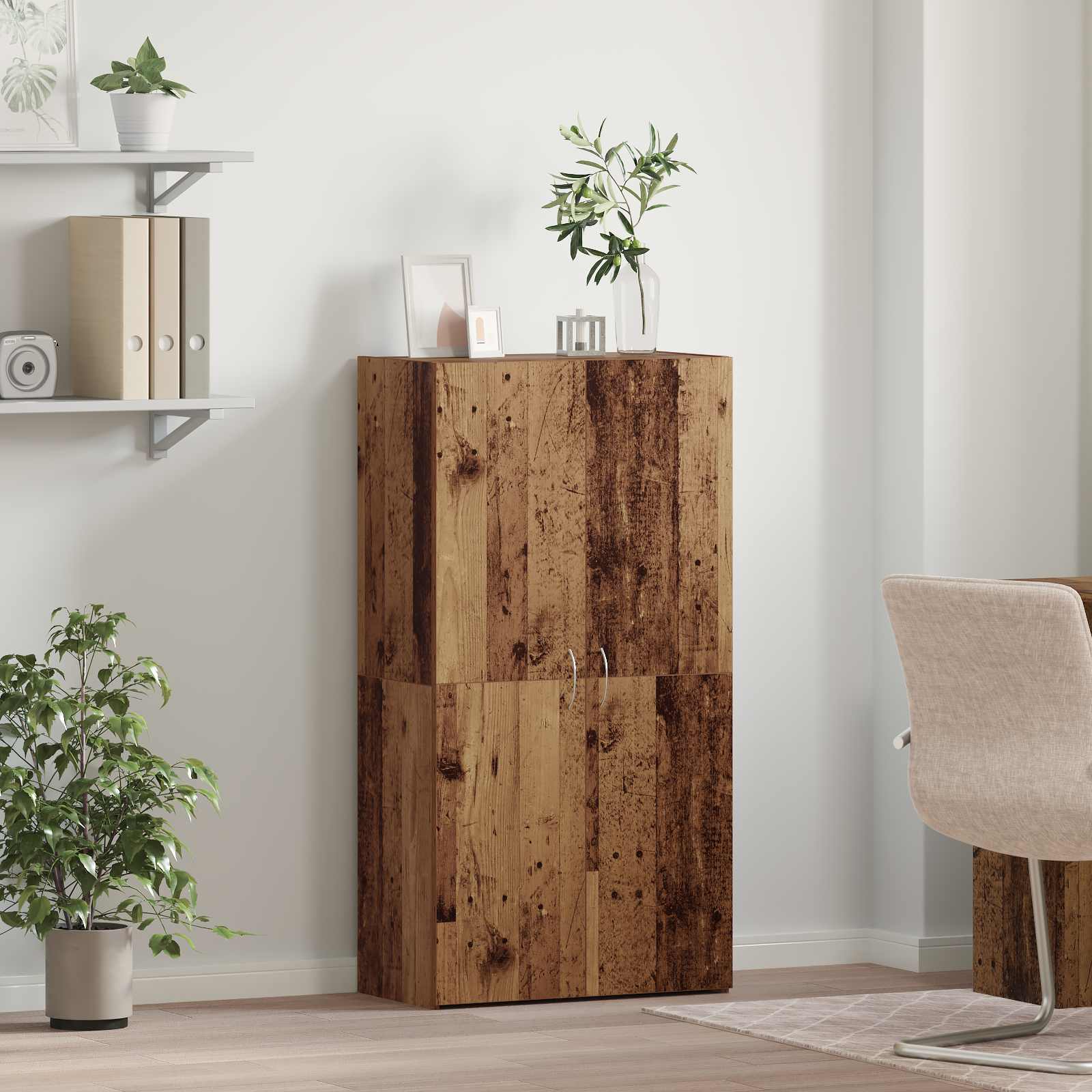 Aktenschrank Weiß 60x32x153 cm Holzwerkstoff
