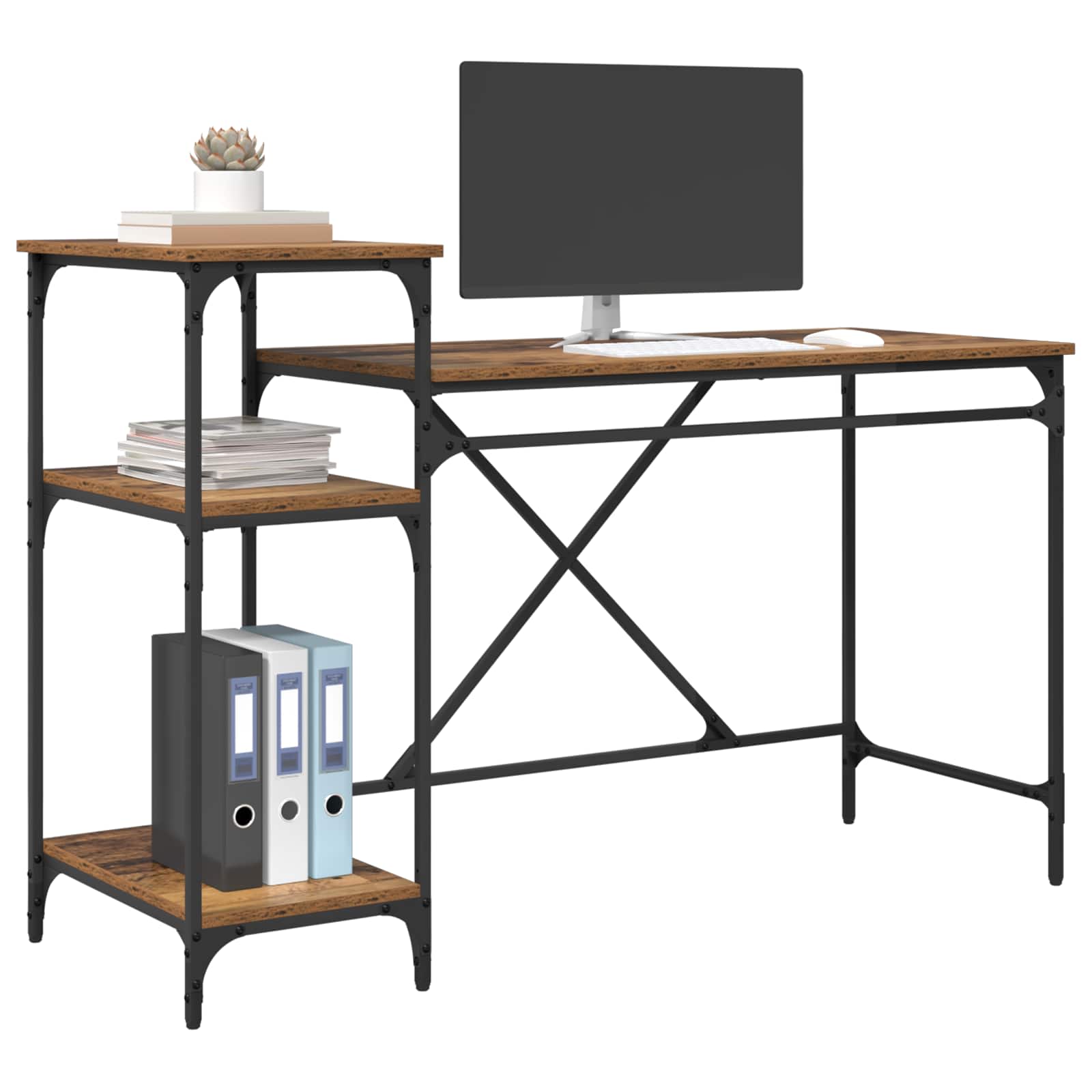 Schreibtisch mit Regal Sonoma-Eiche 135x50x90 cm Holzwerkstoff