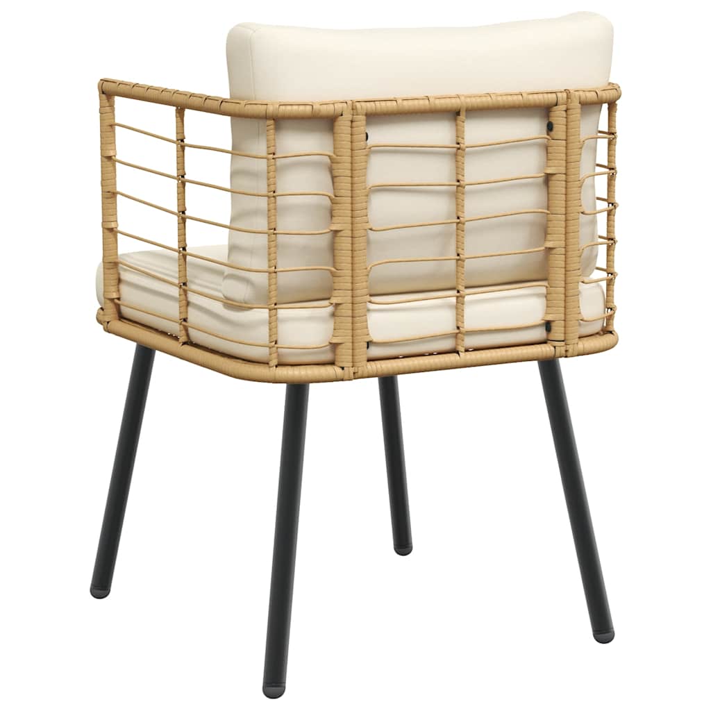 Gartensessel mit Kissen Schwarz Poly Rattan