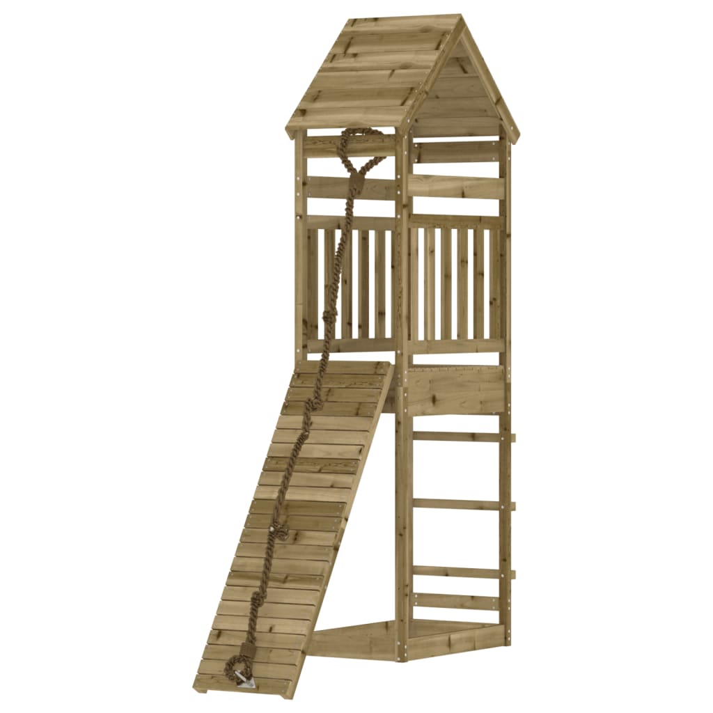 Spielturm mit Kletterwand Massivholz Kiefer