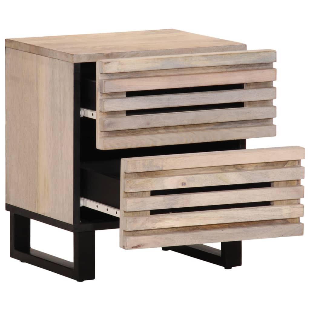 Nachttisch 40x34x46 cm Raues Mangoholz