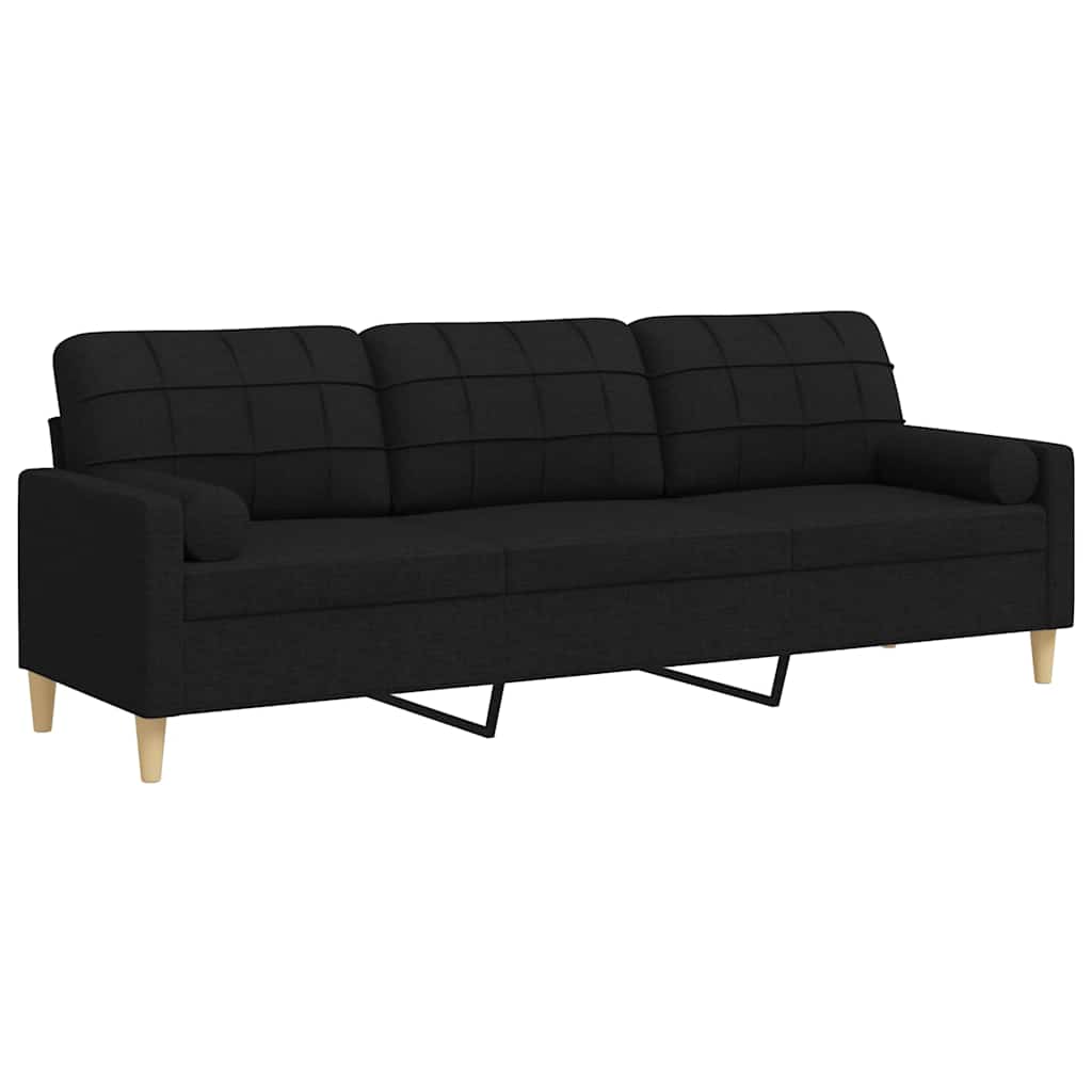 2-Sitzer-Sofa mit Zierkissen Braun 120 cm Stoff