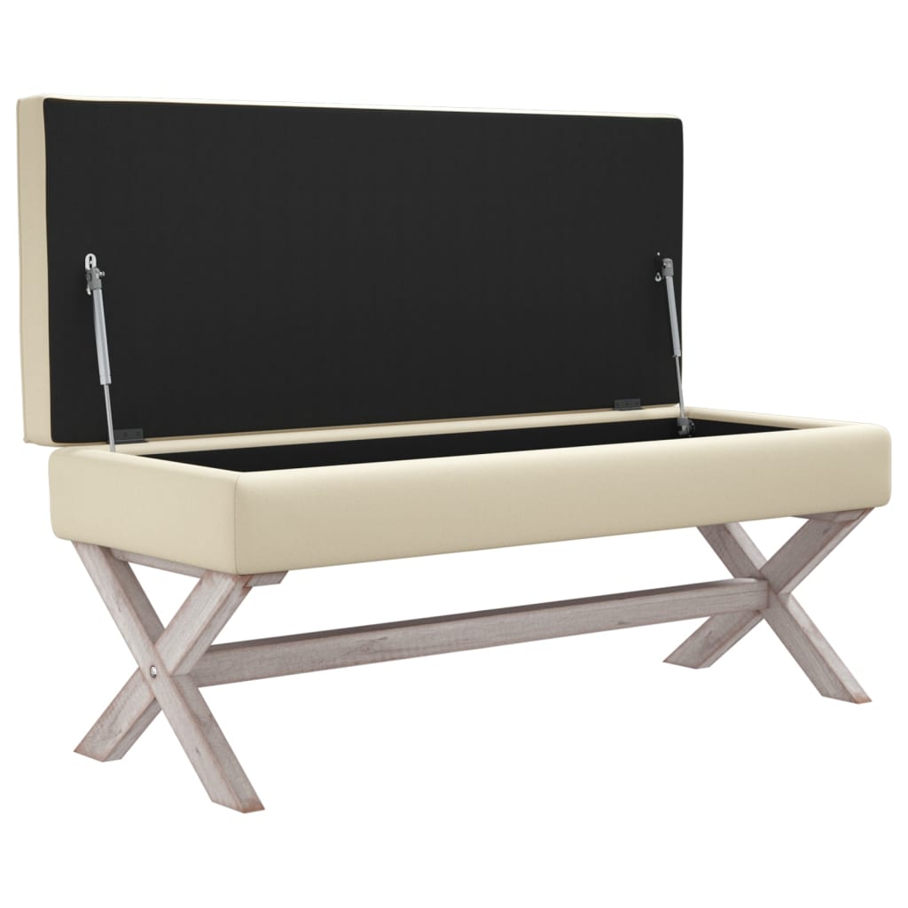 Hocker mit Stauraum Dunkelgrau 45x45x49 cm Stoff
