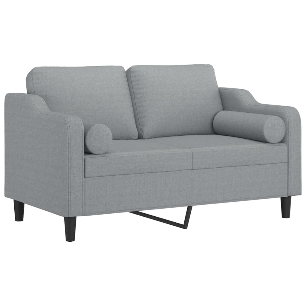 2-Sitzer-Sofa mit Zierkissen Braun 120 cm Stoff