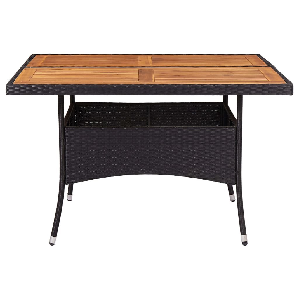 Garten-Esstisch Braun Poly Rattan und Glas