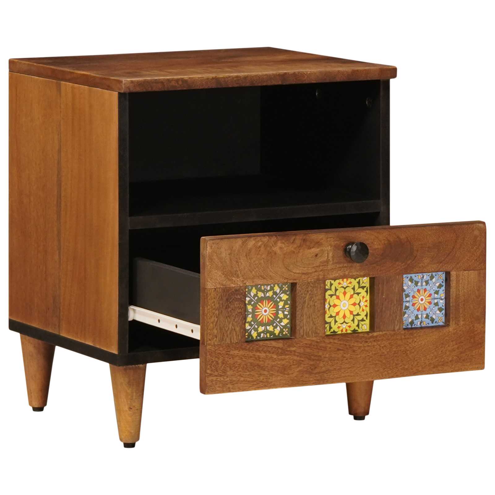 Nachttisch Braun 40 x 33 x 46 cm Massivholz Mango