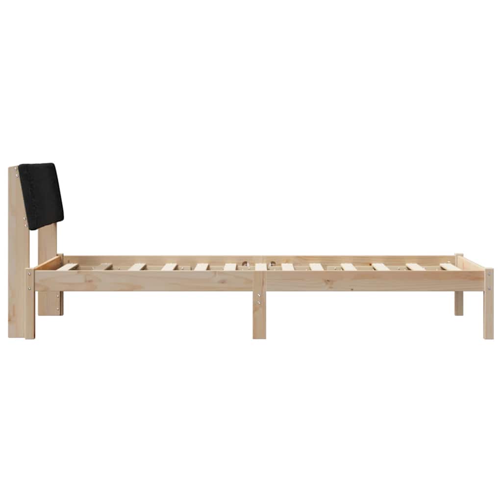 Bettgestell Braun und hellgrau 200 x 200 cm Massivholz Kiefer
