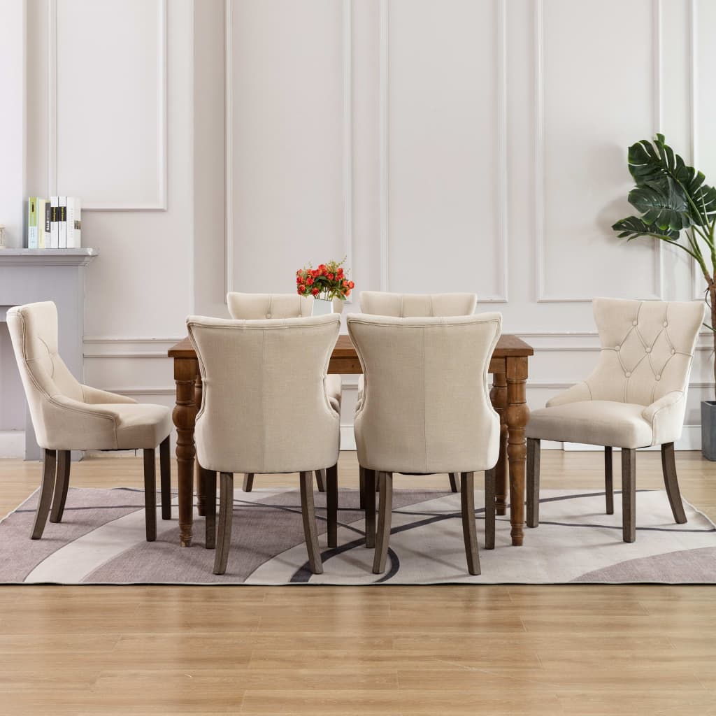 Esszimmerstühle 2 Stk. Beige Stoff