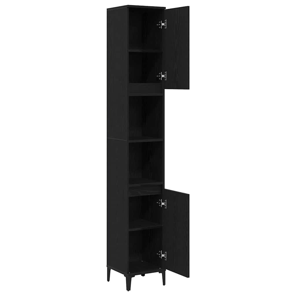 Badschrank Weiß 30x30x190 cm Holzwerkstoff