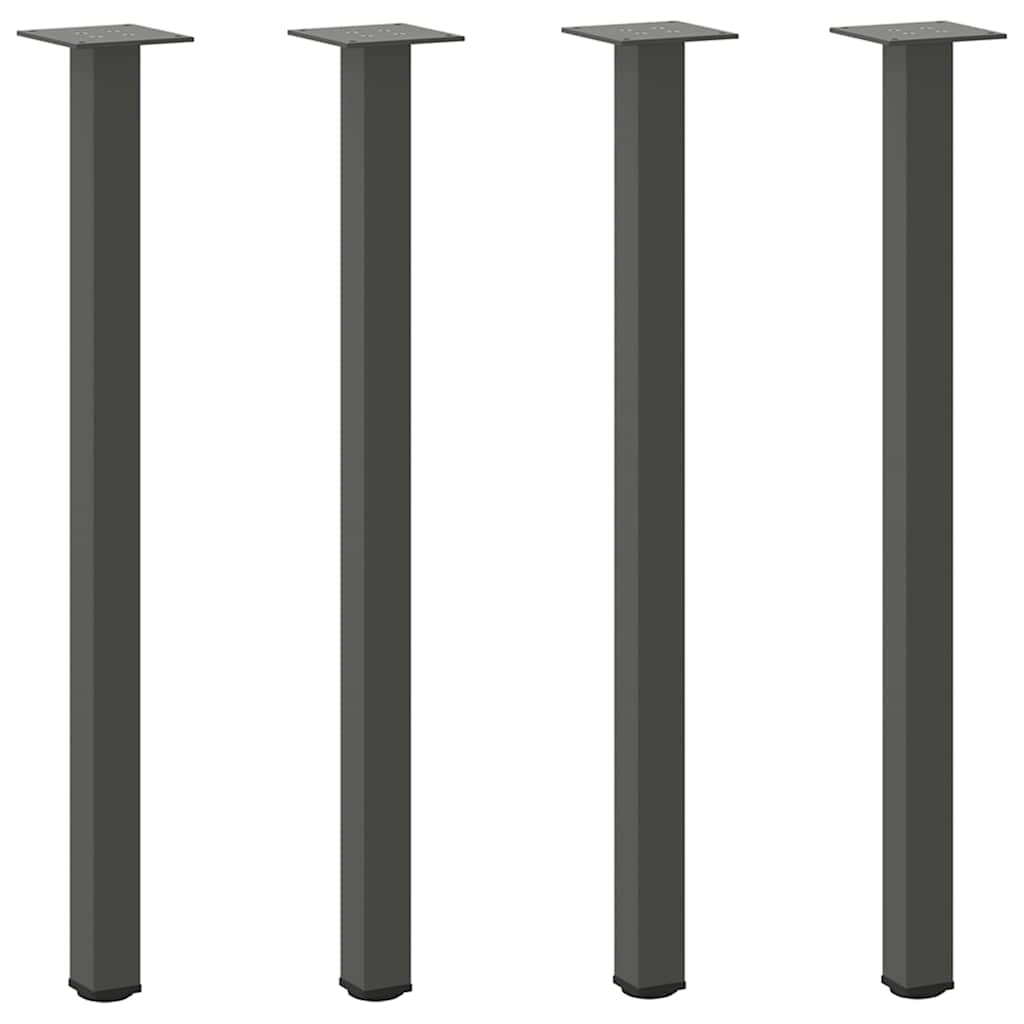 Bartischbeine 4 Stk. Schwarz 100-102 cm Stahl