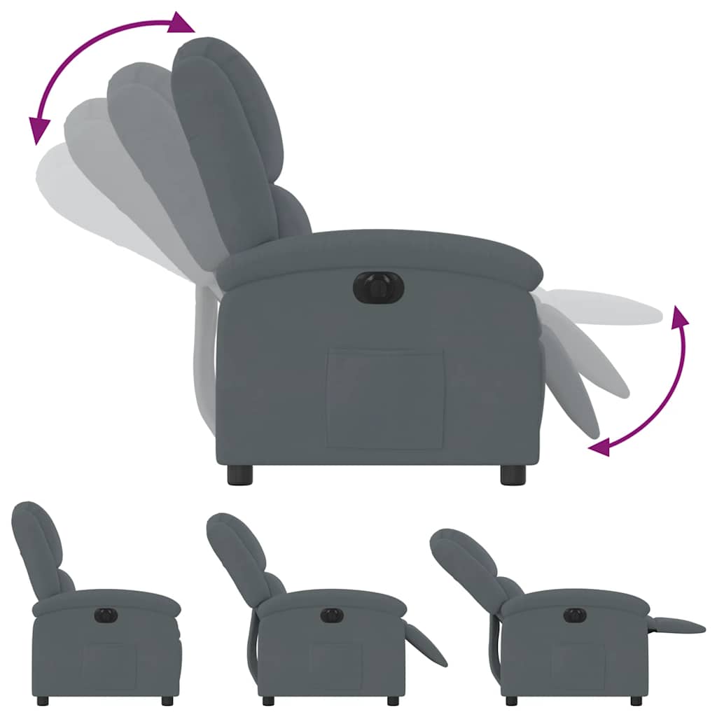 Relaxsessel Elektrisch Hellgrau Samt