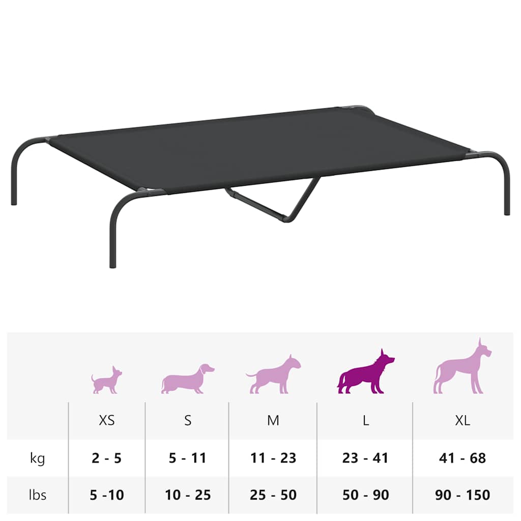 Erhöhtes Hundebett Schwarz S Textilene