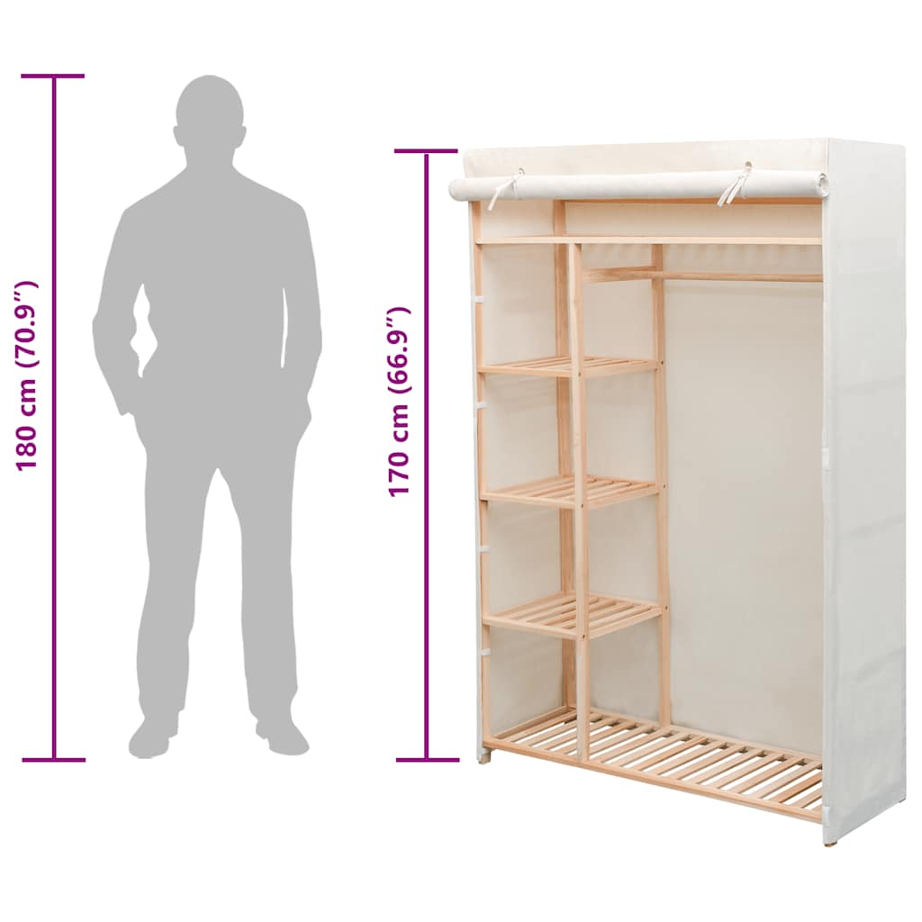 Kleiderschrank Grau 110 x 40 x 170 cm Stoff