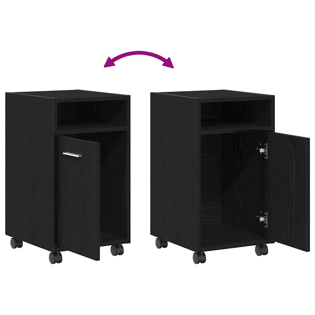 Beistellschrank mit Rollen Weiß 33x38x60 cm Holzwerkstoff