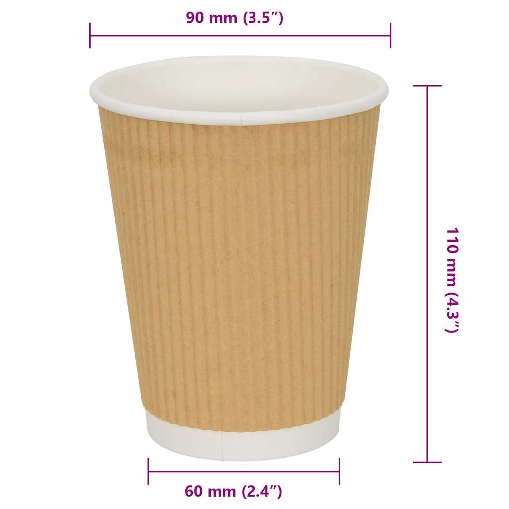 Pappbecher 500 Stk. 8oz 200ml Braun