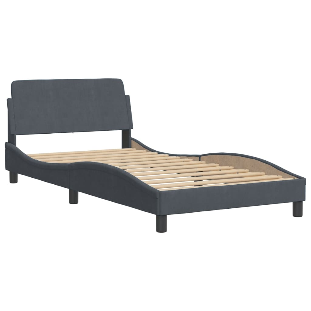 Bett mit Matratze "Dover" Hellgrau 80x200 cm Samt
