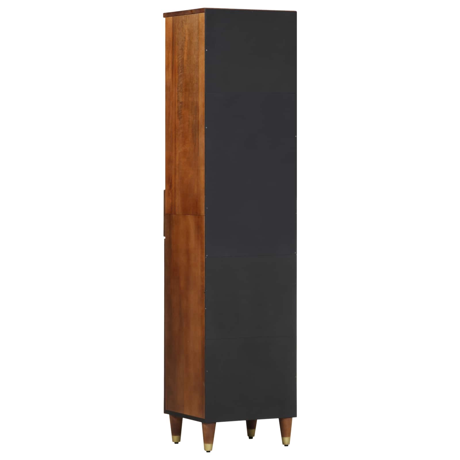 Badezimmerschrank Grau 38 x 33 x 160 cm Massivholz Mango