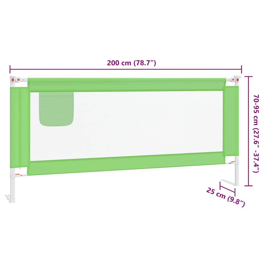 Kleinkind-Bettschutzgitter Grün 90x25 cm Stoff