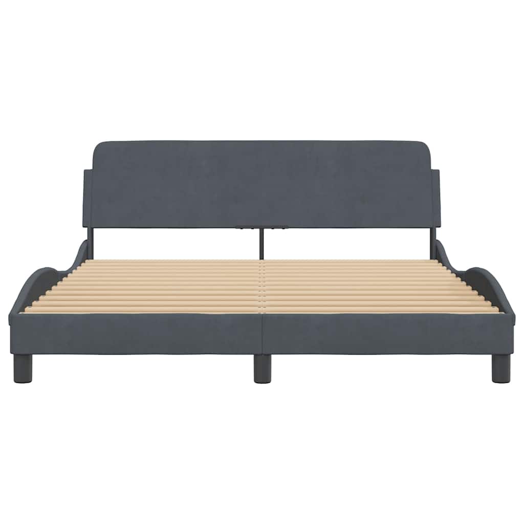 Bettgestell "Dover" Hellgrau 100x190 cm Samt