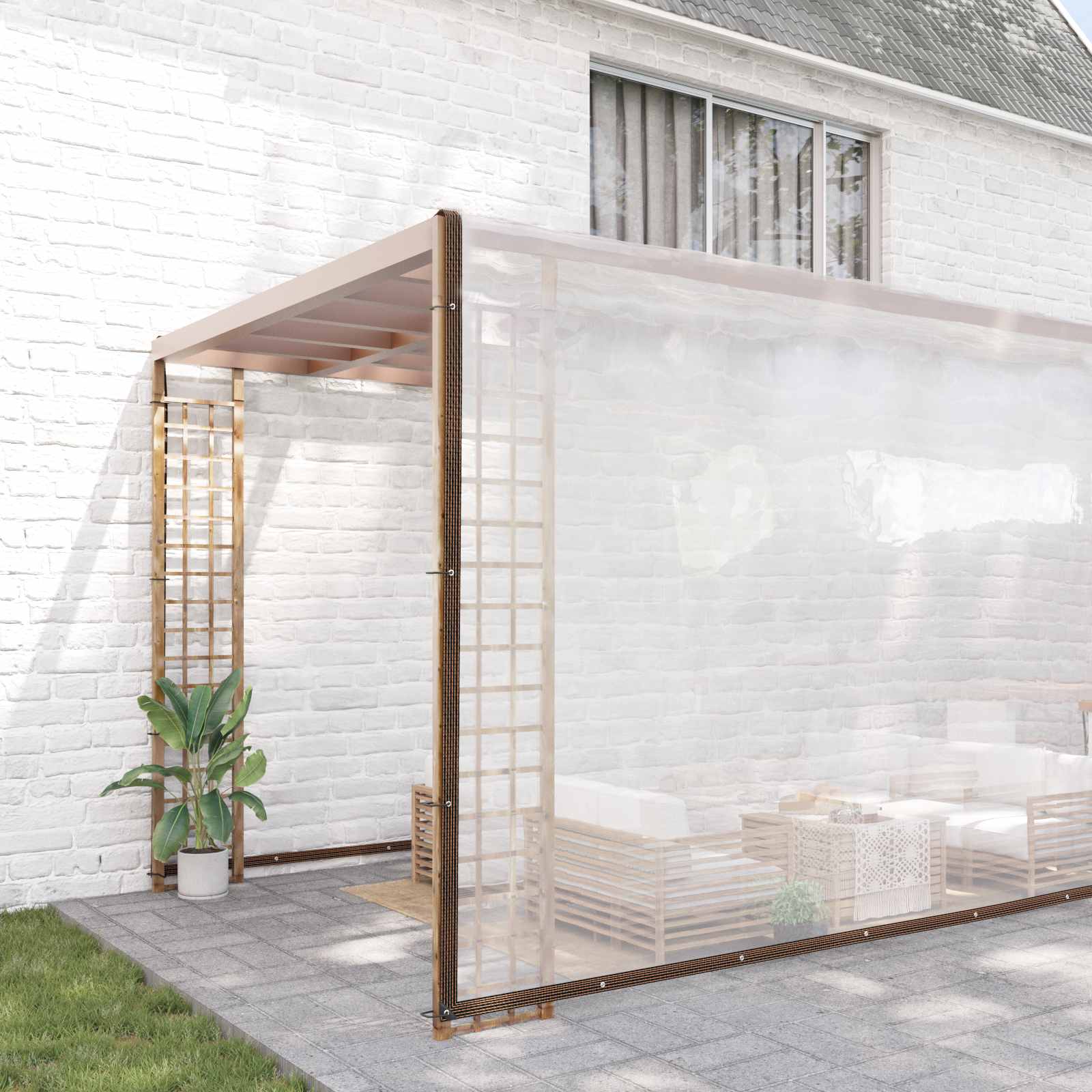 Pflanzenabdeckung mit Ösen 1x3 m Polyethylen