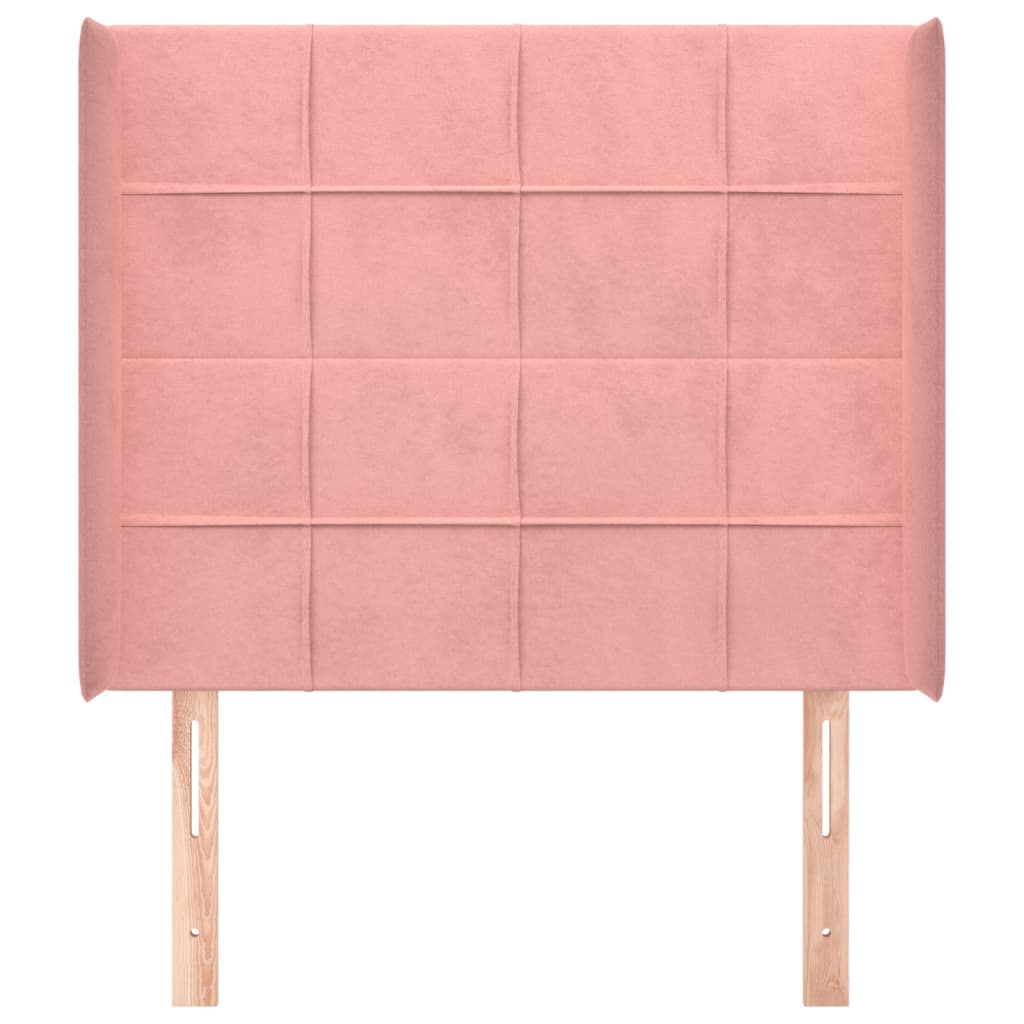 Kopfteil mit Ohren Dunkelblau 93x16x78/88 cm Samt
