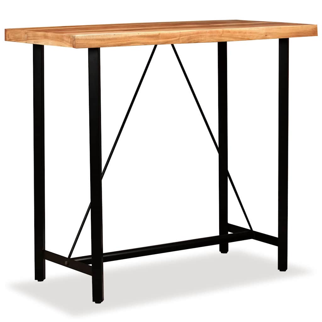 Bar-Set 3-tlg. Akazie Massivholz, Echtleder und Canvas