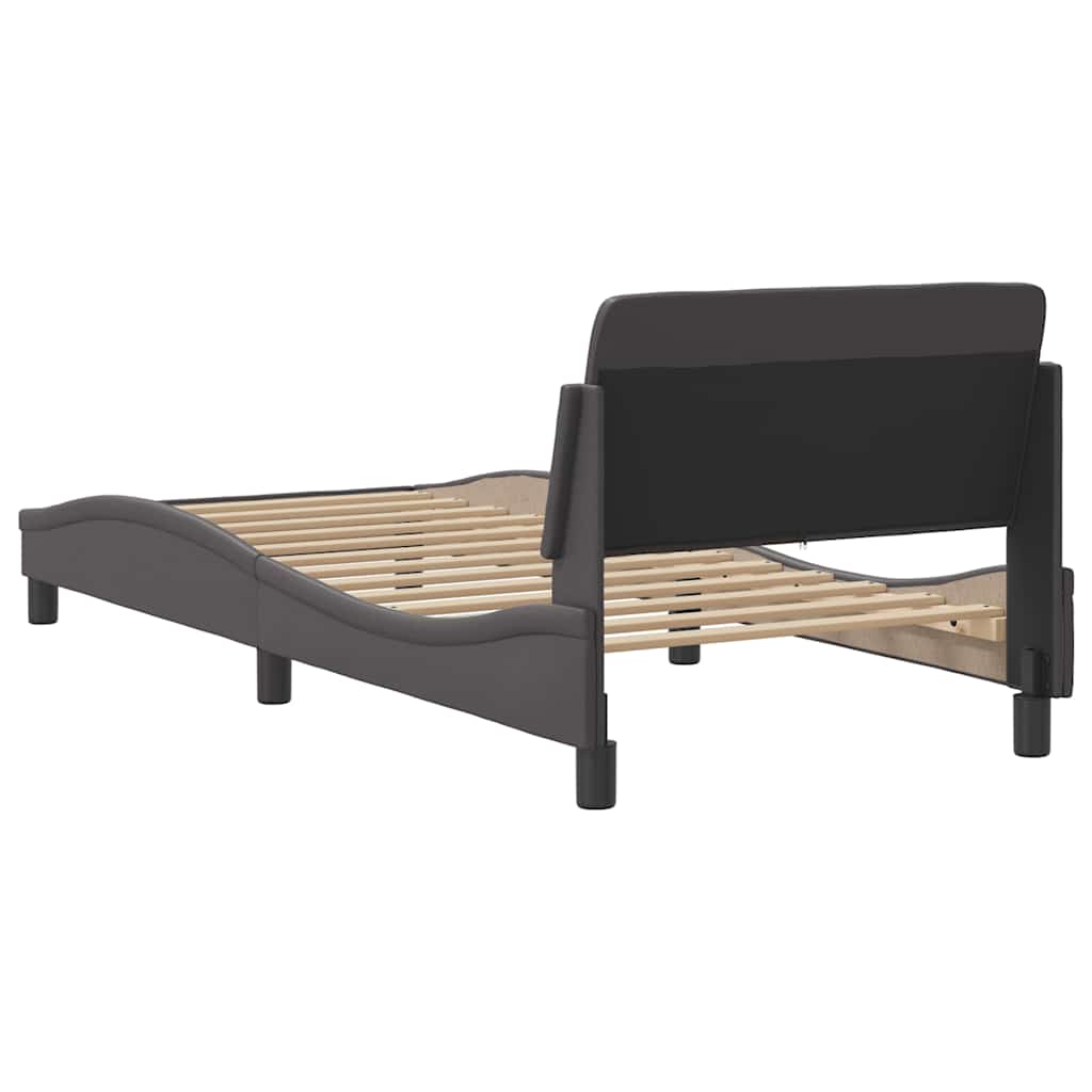 Bettgestell "Dover" Schwarz 80x200 cm Kunstleder