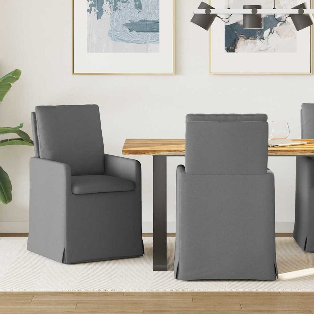 Esszimmerstühle 2 pcs Hellgrau 57 x 67 x 98 cm Stoff