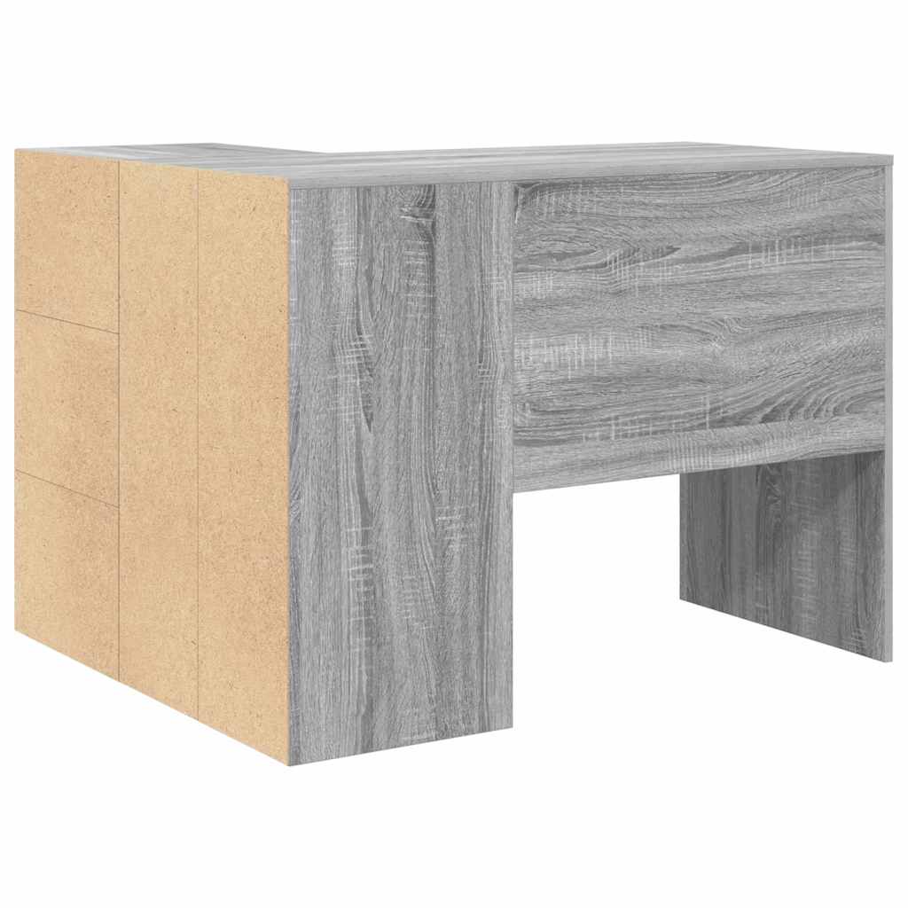 Eck-Schreibtisch Schwarz Eichen-Optik 102 x 88 x 75 cm