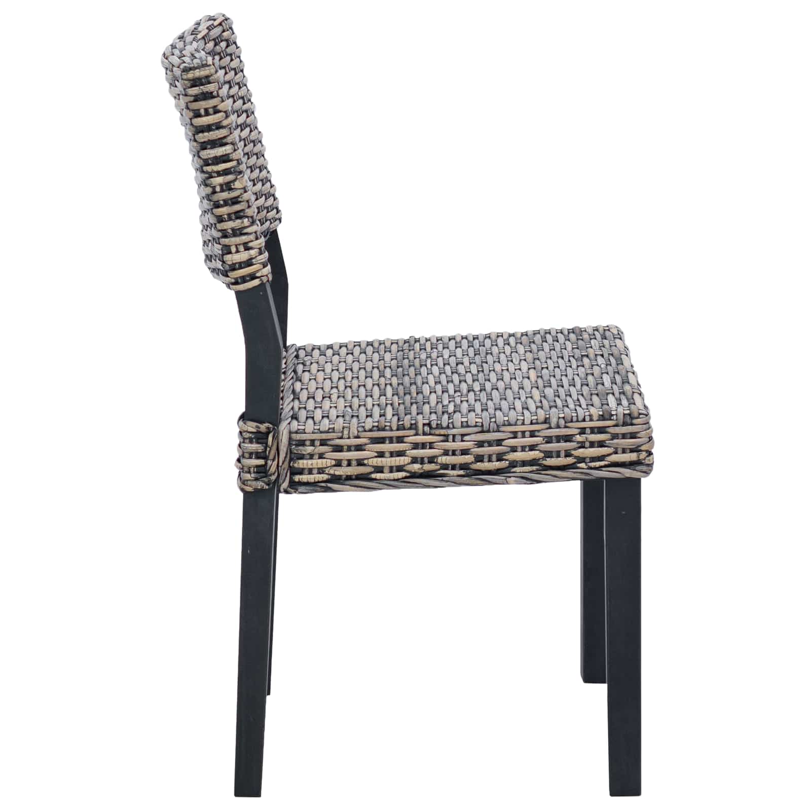 Esszimmerstuhl 2 pcs Kubu Rattan Weiß gewaschen 46 x 55 x 84 cm