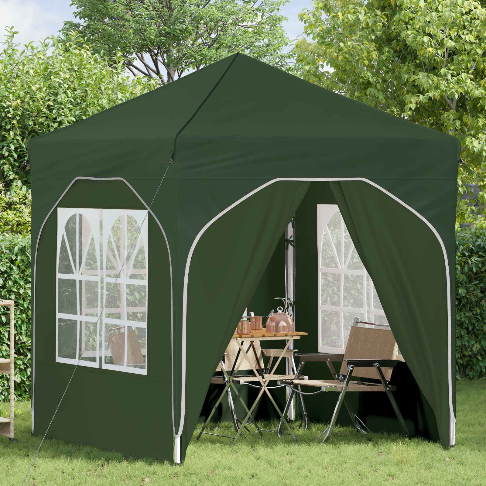 Pop-up Partyzelt 194 x 194 x 245 cm Creme